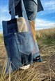 JUST HARRY TOTE BAG IN PANELLED DENIM X CORDUROY