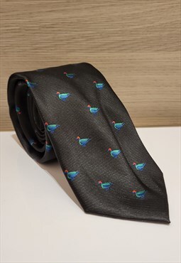 Peacock Pattern Ties in Black Color