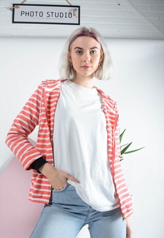 TOMMY HILFIGER STRIPED HOODIE IN PINK.