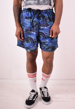 MENS VINTAGE SHORTS LARGE BLUE 90S