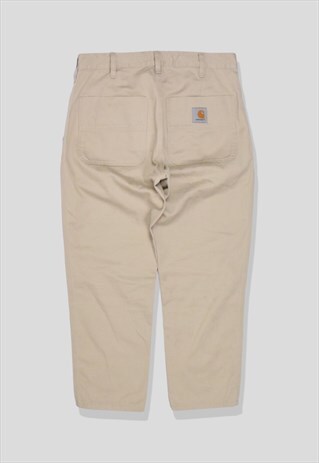 VINTAGE CARHARTT BAGGY CARGO TROUSERS IN CREAM