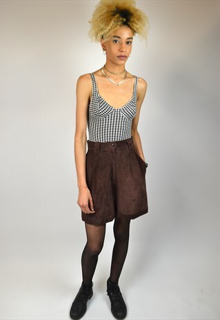 VINTAGE 90'S HIGH-WAISTED SUEDE SHORTS