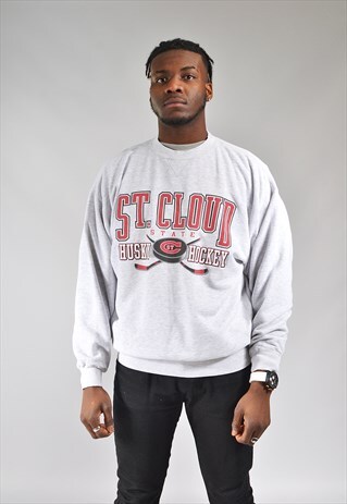 VINTAGE GREY ST CLOUD HOCKEY SWEATSHIRT