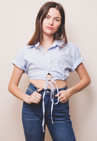 YSL REWORKED TIE FRONT SHORTSLEEVE SHIRT