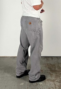 Vintage Carhartt Carpenter Pants (Loose Fit) Men's Grey