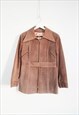 REVIVAL 1970S VINTAGE TAN SUEDE LEATHER JACKET SIZE M