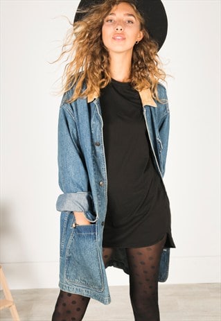 VINTAGE 80S LEVIS DENIM LONG JACKET / R022