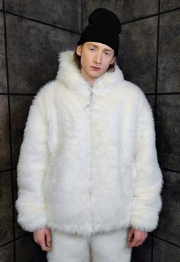 Fauxfur luxury jacket handmade detachable fleece jacket