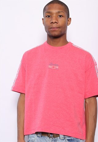 VINTAGE DIADORA CENTRAL LOGO T-SHIRT PINK