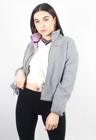 90'S RETRO GREY FLEECE JACKET