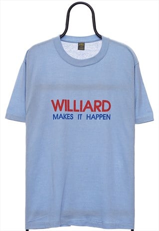 Vintage 90s Williard Single Stitch Blue TShirt Mens