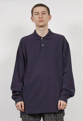 VINTAGE 90'S TIMBERLAND NAVY POLO SWEATSHIRT
