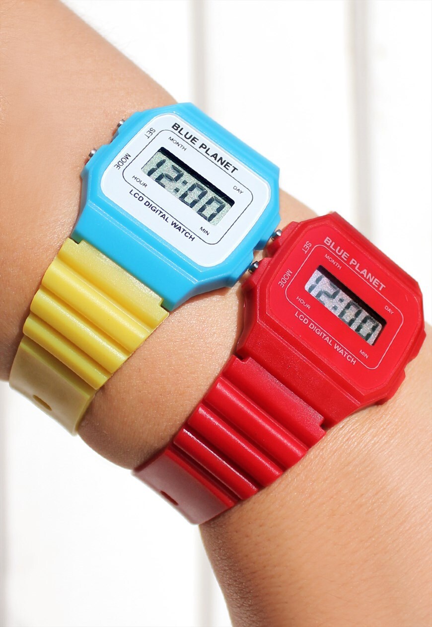 blue planet lcd digital watch instructions