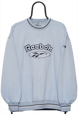 Vintage Reebok Logo Pastel Blue Sweatshirt Womens