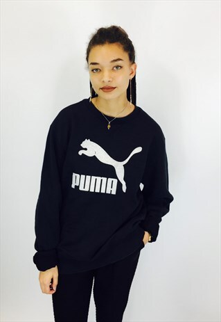 VINTAGE BLACK PUMA BIG LOGO SWEATSHIRT