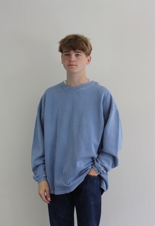 faded blue sweatshirt