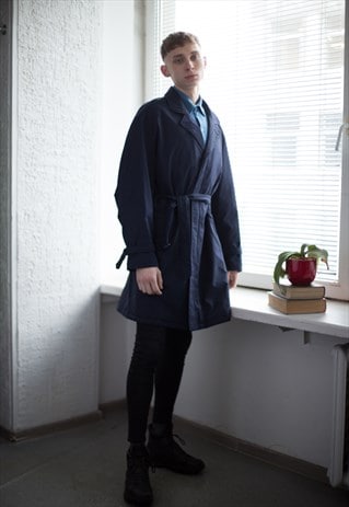 VINTAGE 80'S NAVY BELTED COAT