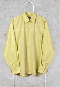 Vintage YSL Yves Saint Lauren Shirt Long Sleeve Yellow Large