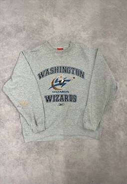 Vintage Reebok Sweatshirt Washington Wizards Basketball Logo