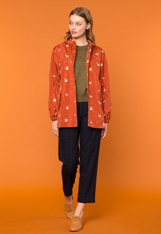 RED FLYING DUCKS PRINT RAINCOAT