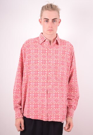 REPLAY MENS VINTAGE FLANNEL SHIRT XL RED 90S