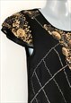 BLACK & GOLD SEQUIN SHIFT DRESS