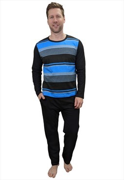 Mens Cotton Striped Pyjama Sets PJS Nightwear Loungewear L/S