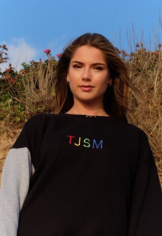 BLOCK LETTER TWO TONE JUMPER