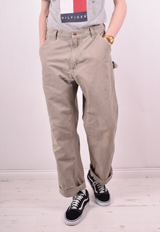 CARHARTT MENS VINTAGE TROUSERS W34 L32 GREY 90S