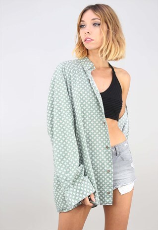 VINTAGE OVERSIZED LONG SLEEVE PATTERNED SHIRT