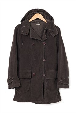 Vintage MIU MIU Corduroy Jacket Coat Parka Hooded Brown
