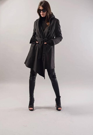 LONG COAT WINTER CASHMERE WOOL TRENCH COAT AUTUMN F1738