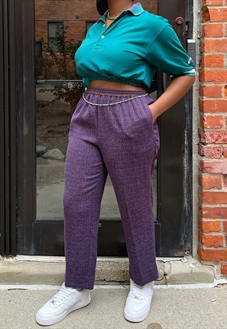 VINTAGE 80S HI-RISE GRAPE EASY PANTS