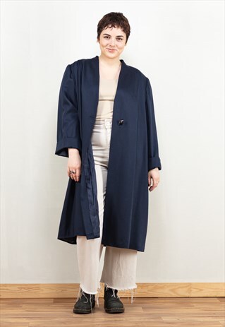 VINTAGE 80S BLUE EVENING COAT
