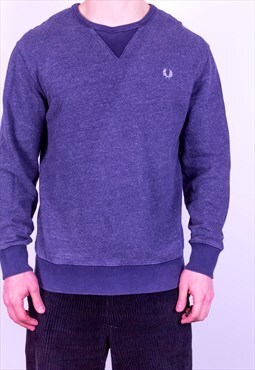 Vintage Fred Perry Sweatshirt in Blue Small 