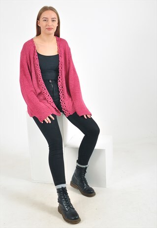 VINTAGE KNITWEAR KIMONO IN PURPLE