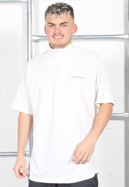Vintage Reebok Short Sleeve Polo Shirt in Cream T-Shirt XL