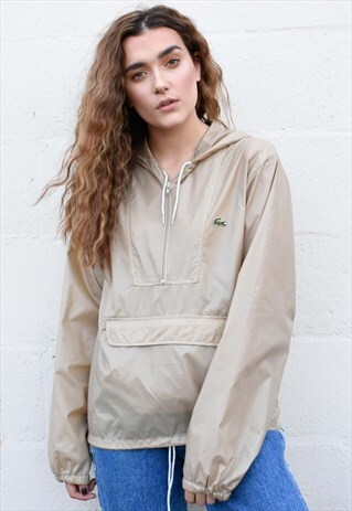 BEIGE VINTAGE LACOSTE WINDBREAKER