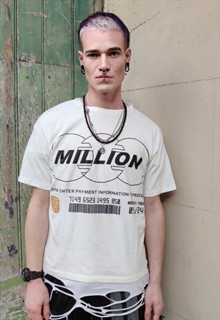 UNISEX SLIM FIT BANK CARD GOLDEN FOIL FINISH TOP SLOGAN TEE