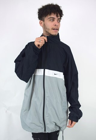 VINTAGE 90'S NIKE BLACK & GREY ZIP UP JACKET