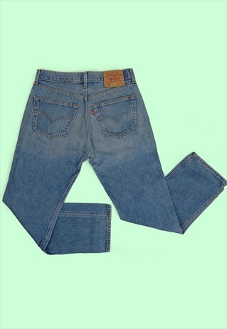 VINTAGE 90'S LEVI'S 501 BLUE STONE-WASH JEANS W 32/ L 30