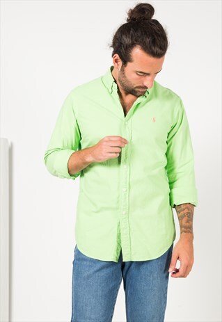 VINTAGE 80'S POLO RALPH LAUREN COTTON SHIRT / S4239