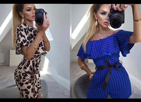 louise leopard frill sleeve culotte jumpsuit