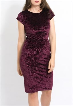 Vintage mini velvet dress in purple size M