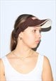 VINTAGE Y2K TENNIS VISOR CAP IN BROWN