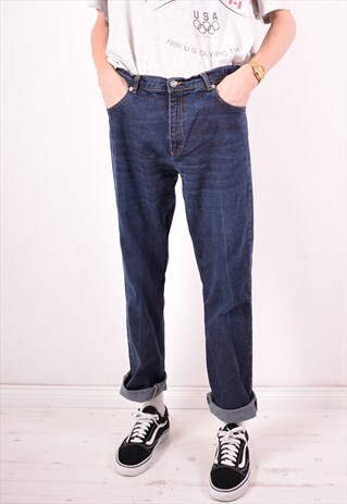 ICEBERG MENS VINTAGE JEANS W36 L32 NAVY BLUE 90S