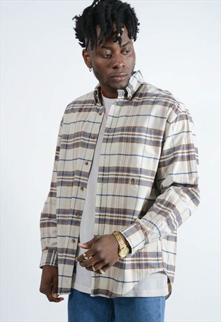 VINTAGE TOMMY HILFIGER SHIRT IN BEIGE CHECK