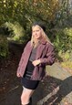 VINTAGE PURPLE EMBROIDERED IRIDESCENT PUFFER COAT