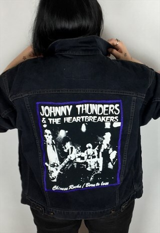 JOHNNY THUNDERS PATCH REWORKED DENIM JACKET SIZE LARGE