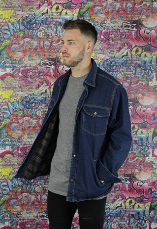 DARK BLUE VINTAGE DENIM JACKET. UNISEX.